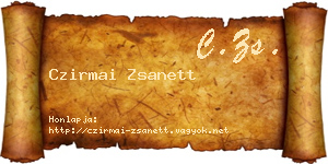 Czirmai Zsanett névjegykártya
